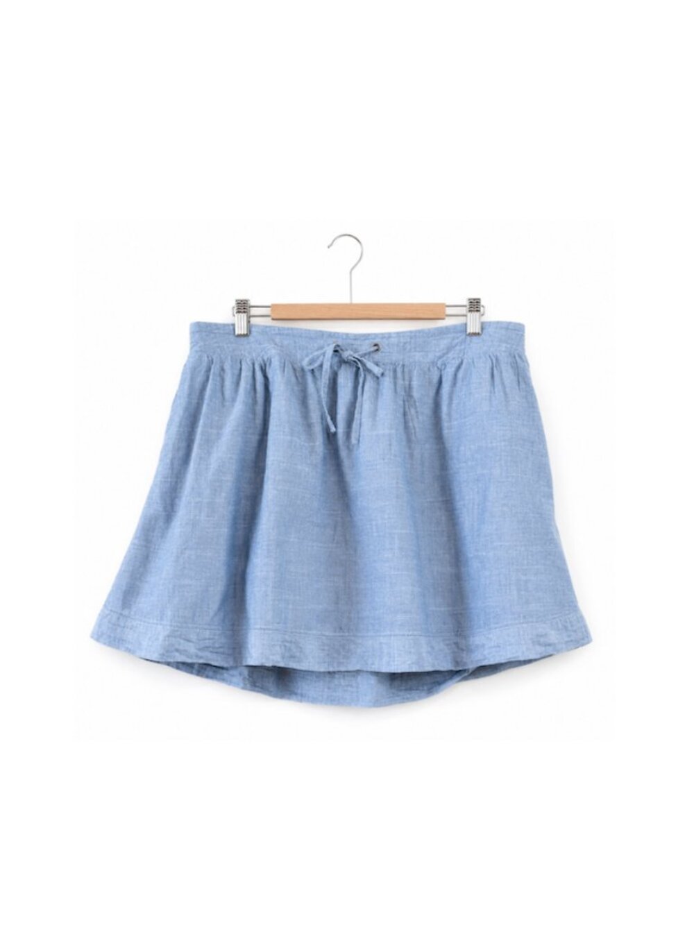 Merona Chambray Denim A Line Skirt Womens XXL Drawstring Elastic Waist Pockets
